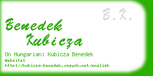 benedek kubicza business card